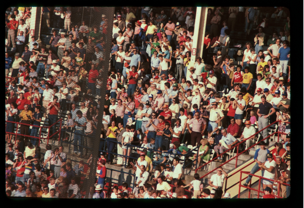 Spectators at Pawtucket's McCoy Stadium, 1981. Credit Worcester Red Sox.