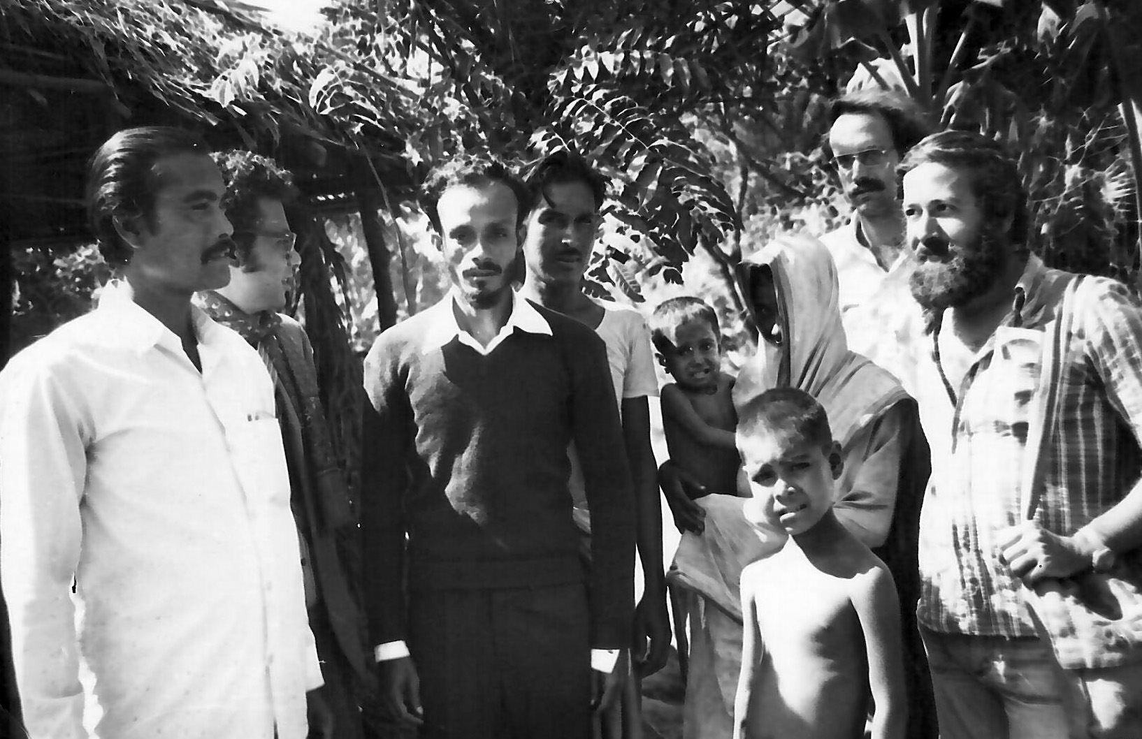 Rahima Banu’s family with WHO health workers, 1975